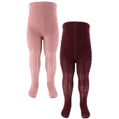 Minymo Strømpebukser - Ull - Rib - 2-pack - Burnished Lilac - - 56/62 - Strømpebukser
