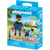 Playmobil Mitt liv - Jogger med Border Collie - 71740 - 7 Deler - - OneSize - Lekefigur