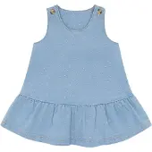 Hust & Claire Kjole - HCKis Dotty - Blue Denim - - 2 år (92) - Kjole