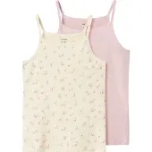 Name it Undertrøyer - Noos - NkfStrap - 2-pack - Turtledove/Lila - - 13-14 år (158-164) - Undertrøye