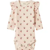 Lil´ Atelier Lil' Atelier Body I/e - Rib - Noos - NbfLavo - Sølv Peony m. Ki - - 68 - Langermet Body