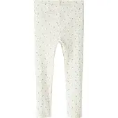 Lil´ Atelier Lil' Atelier Leggings - Rib - NmfGago - Coconut Melk/Small Flyt - - 7 år (122) - Leggings