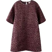 Name it Denimkjole - NkfLeo - Burgundy/Leo - - 10 år (140) - Kjole