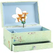 Djeco Smykkeskrin m. Musikk - 18x10x13 cm - Hjort - - OneSize - Smykkeskrin