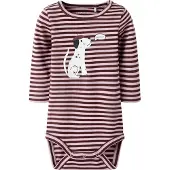 Name it Body I/e - NbfKilas - Bleket Mauve/Andorra m. Trykk - - 56 - Langermet Body