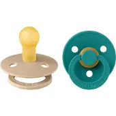 BIBS Colour Smokker - Str. 1 - 2-pack - Rund - Taupe/Scuba - - OneSize - Smokk
