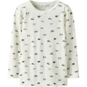 Name it Genser - Ull - Rib - Noos - NmmWang - Snow White/Small c - - 3 år (98) - Genser