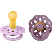 BIBS Bøhmen Smokker - 2-pack - Str. 2 - Rund - Violet Sky/Mauve - - OneSize - Smokk