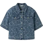 Name it Skjorte - NkfEvelyn - Medium+ Blue Denim - - 10 år (140) - Skjorte K/E