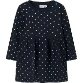 Name It Mini Kjole - Noos - NmfDavina - Dark Sapphire/v. Bright White - - 3 år (98) - Kjole