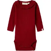 Lil´ Atelier Lil' Atelier Body I/e - Rib - NbfRachel - Rød Dahlia - - 56 - Langermet Body