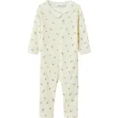 Name it Nattdrakt - Ull - Noos - NbfWang - Snow White/Small blom - - 62 - Nattdrakt