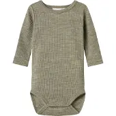 Name it Body I/e - Ull - Rib - Noos - NbnWax - Tørket Sage - - 62 - Langermet Body