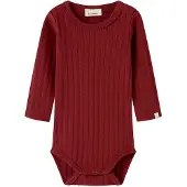 Lil´ Atelier Lil' Atelier Body I/e - Rib - NbfRita - Rød Dahlia - - 56 - Langermet Body