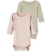 Name it Body I/e - 2-pack - Rib - Noos - NbmKab - Peyote Melange - - 2 år (92) - Langermet Body