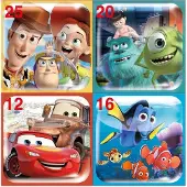 Educa Puslespill - 4 forskjellige - Disney Pixar - - OneSize - Puslespill