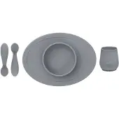 Ezpz Spisesett - Silikon - 4 Deler - Grå - - OneSize - Spisesett