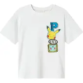 Name It Kids T-skjorte - Noos - NkmJeno - Pokémon - Bright White - - 7-8 år (122-128) - T-skjorte