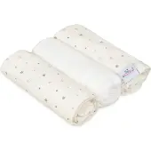 MULTITEX muslin-på bleie MUSLIN DESIGN 3-pk, str. 70x80