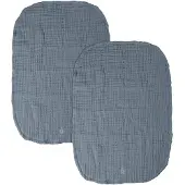 Sebra Stelleunderlag - 2-pack - Muslin - Forest Lake Blue - - OneSize - Stelleunderlag