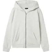 LMTD Cardigan m. Hette - Noos - NlnNizu - Light Grey Melange - - 9-10 år (134-140) - Cardigan
