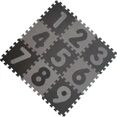 BabyDan Lekematte - 90x90 - Lys grå/M ørkengrå m. Tall - - OneSize - Lekematte