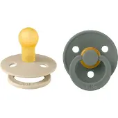 BIBS Colour Smokker - 2-pack - Str. 1 - Rund - Vanilla/furu - - OneSize - Smokk