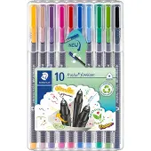Staedtler Tusjer - 10 stk. - Triplus Fineliner - 0,3 mm - - OneSize - Tusj