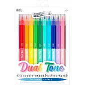 Ooly Tusher - Dual Tone - 12 stk. - Flerfarget - - OneSize - Tusj