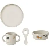 Liewood Spisesett - Silikon - 4 Deler - Vivi - Safari Sandy Mix - - OneSize - Spisesett
