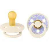 BIBS Colour Smokker - 2-pack - Str. 1 - Rund - Ivory m. Blomster - - 0-6 md - Smokk
