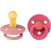 BIBS Colour Smokker - 2-pack - Str. 2 - Rund - Dusty Pink/Coral - - OneSize - Smokk