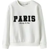 Name It Kids Collegegenser - NkfRetta - Bright White - - 7-8 år (122-128) - Collegegenser