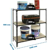 Simonclick Maderclick Megaplus 3/400 900 Metallhylle 900x1200x400 Mm