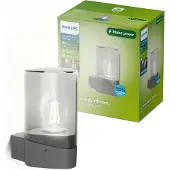 Philips utendørs vegglampe Nayl, antrasitt, metall, IP44, E27