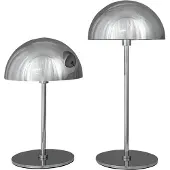 Dyberg Larsen LED-batteridrevet bordlampe Along, krom, sett med 2 stk.