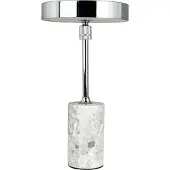 Dyberg Larsen LED-batteridrevet bordlampe Starlight, krom/grå