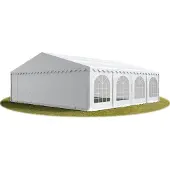 TOOLPORT 8x8 m partytelt, PVC-presenning, hvit, med bunnramme