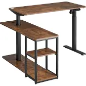 Ergoofficeeu Ergo Office electric lifting desk, max height 121cm, max - 70 kg, with top and shelves, for standing work, brown ru