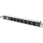 Digitus DN-95402 - Flerkoplingslist (kan monteres i rack) - AC 250 V - inngang: strøm - utgangskontakter: 7 (strøm) - 19 - 2 m kabel