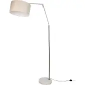 QAZQA Gulvlampe stål med lysegrå skjerm 50 cm - Editor