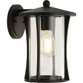 Searchlight Pagoda utendørs vegglampe, IP44, svart, metall, E27