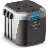 SBS - Strømadapter - 12 watt - 2.4 A - 2 utgangskontakter (2 x USB)