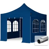 TOOLPORT 3x3 m aluminium, pop up partytelt, 4 sidepaneler, mørkeblå