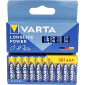 Varta 04903 121 720, Engangsbatteri, LR03, Alkalinsk, 1,5 V, 20 stykker, Blå, Gult