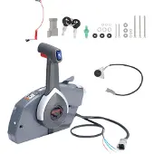 Vevor Båtgasskontroll, 5006180 Sidemontert påhengsmotor fjernkontrollboks for Evinrude Johnson, Marine gasskontrollboks med Power Trim-bryter og snor