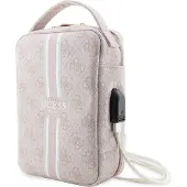 GUESS 4G Printed Stripes reiseveske/organizer for tilbehør (Rosa)