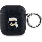 Karl Lagerfeld Monogram Karl Head-etui for AirPods 1 / 2 - svart