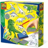 SES Creative Frimerkesett - Dinosaurer - - OneSize - Kreativt leker