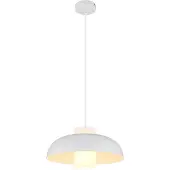 Globo Lowe pendellampe, matt hvit, Ø 38 cm, metall